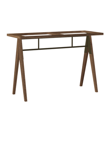 Freestanding coquo modular kitchen island in walnut.